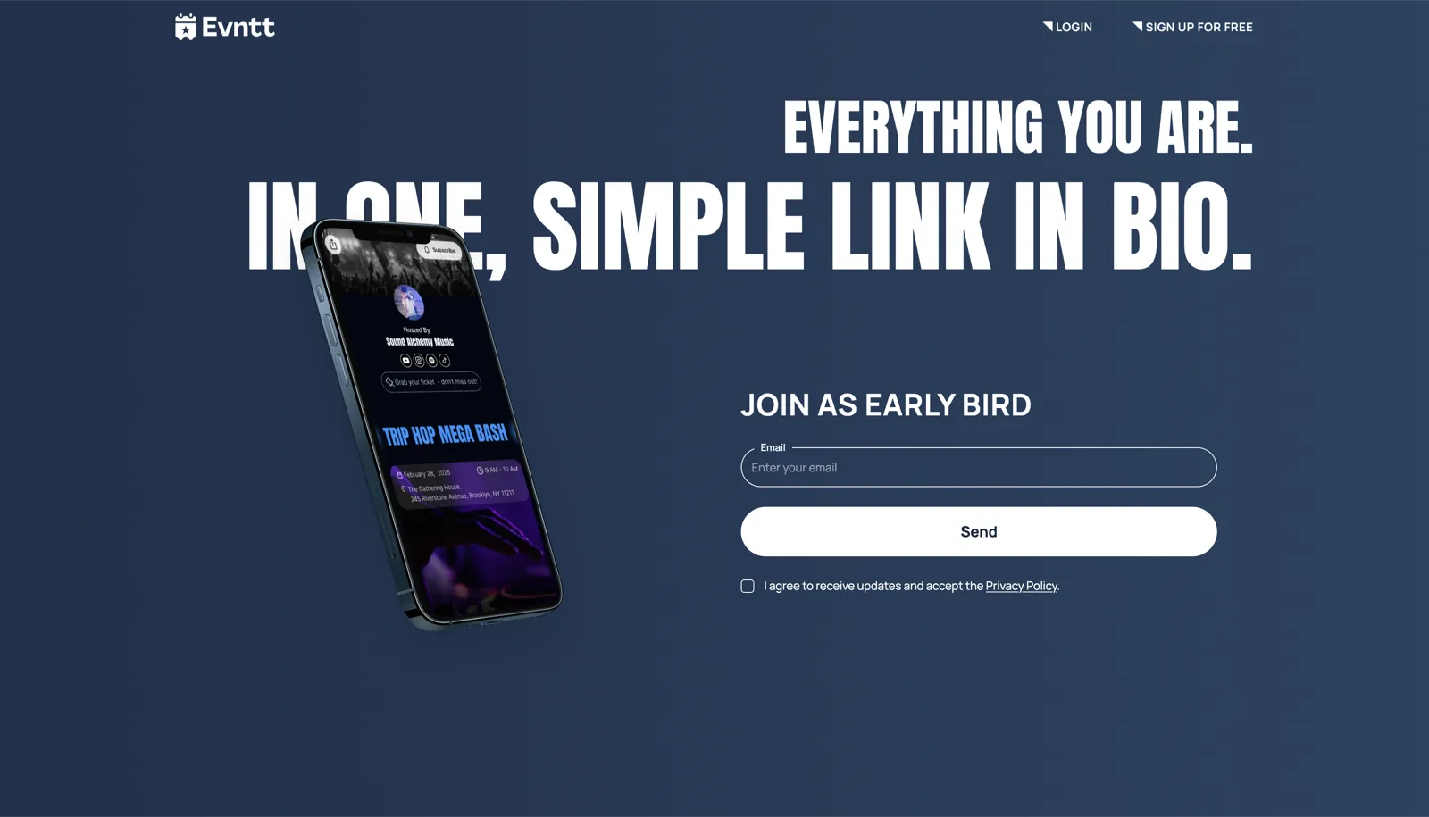 Evntt — product screenshot